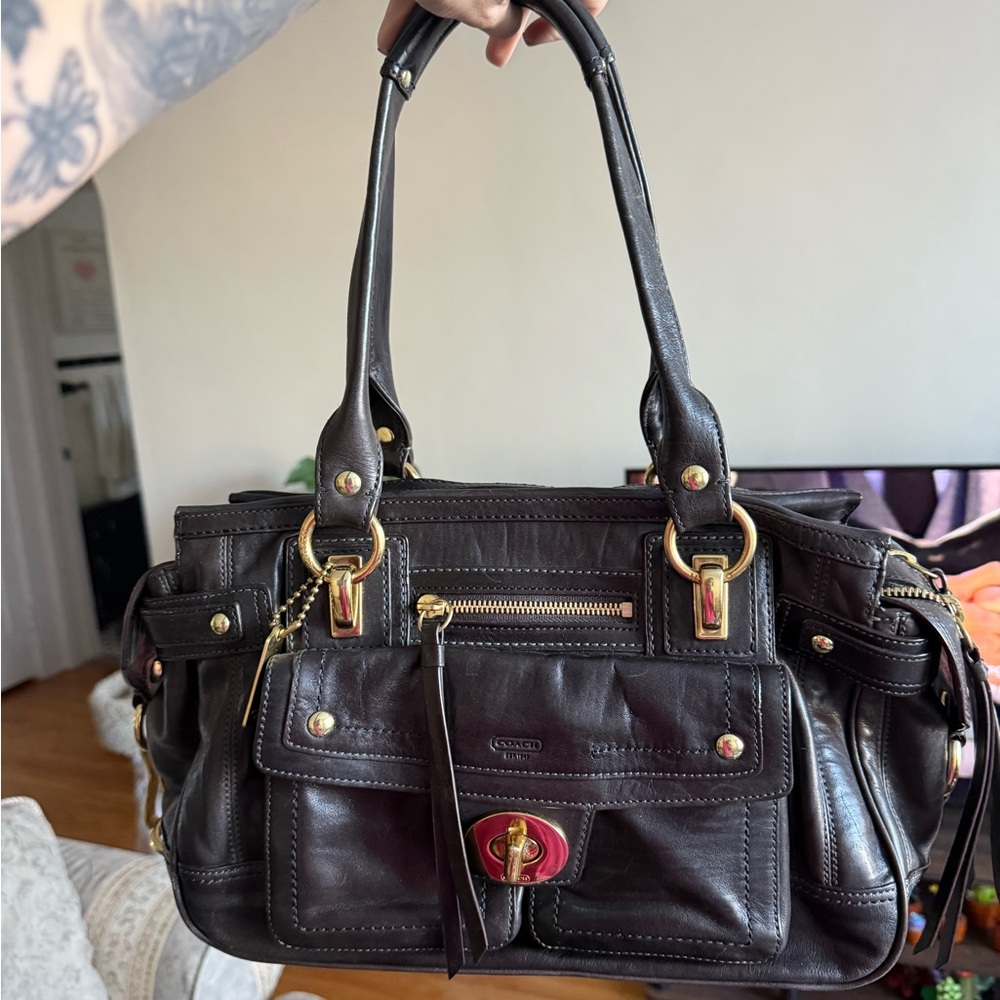 ** SOLD ** Coach Black Hampton Lindsay bag